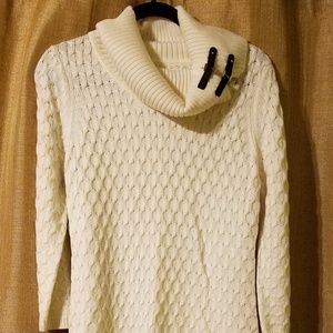 Off-White Turtleneck Sweater Dress